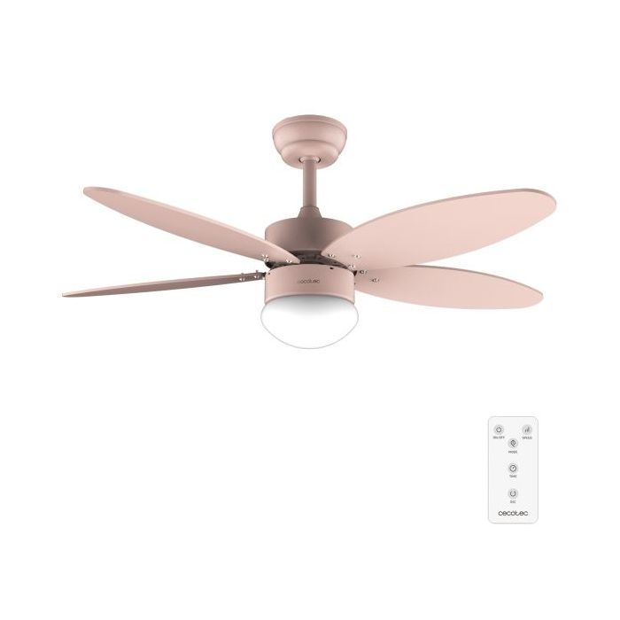 Cecotec EnergySilence Aero 4260 Full Orange Ventilador de Techo con 5 Aspas Reversibles y Luz - 40W - Diametro de 42" - 3 Tonos LED - Temporizador - 6 Velocidades - Color Rosa Pastel
