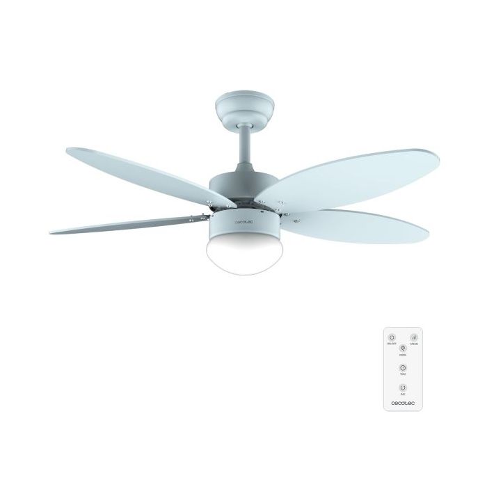 Cecotec EnergySilence Aero 4260 Full Sky Ventilador de Techo con 5 Aspas Reversibles y Luz - 40W - Diametro de 42" - 3 Tonos LED - Mando a Distancia - Temporizador - 6 Velocidades - Color Azul Claro
