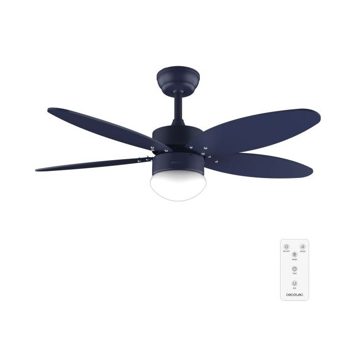 Cecotec EnergySilence Aero 4260 Full Purple Ventilador de Techo con 5 Aspas Reversibles y Luz - 40W - Diametro de 42" - 3 Tonos LED - Temporizador - 6 Velocidades - Color Azul Marino