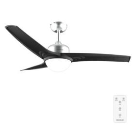 Cecotec EnergySilence Aero 560 IronBlack Ventilador de Techo con 3 Aspas y Luz Integrada - 60W - Diametro de 52" - LED de 18W - Mando a Distancia - Temporizador - 3 Velocidades - Color Negro y Plata