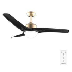 Cecotec EnergySilence Aero 560 GoldBlack Ventilador de Techo con 3 Aspas y Luz Integrada - 60W - Diametro de 52" - LED de 18W - Mando a Distancia - Temporizador - 3 Velocidades - Color Dorado y Negro