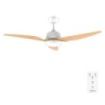Cecotec EnergySilence Aero 5250 WhiteWood Ventilador de Techo con 3 Aspas y Luz Integrada - 62W - Diametro de 48" - LED - 3 Velocidades - Temporizador - Aspas de Madera Clara - Color Blanco