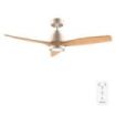 Cecotec EnergySilence Aero 5295 GoldWhite Ventilador de Techo con 3 Aspas y Luz - 35W - Diametro de 52" - 3 Tonos LED - 6 Velocidades - Temporizador - Modo Invierno - Color Madera Claro