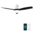 Cecotec EnergySilence Aero 5600 Aqua WhiteandBlack Connected Ventilador de Techo con 3 Aspas y Luz - 40W - Diametro de 132cm - LED - Wi-Fi - IP44 - Temporizador - 6 Velocidades - Color Blanco y Negro