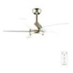 Cecotec EnergySilence Aero 4200 GoldWhiteWood Ventilador de Techo con 5 Aspas y Luz - 53W - Diametro de 42" - 3 Tonos LED - Temporizador - 3 Velocidades - Modo Invierno - Color Blanco y Dorado