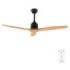Cecotec EnergySilence Aero 5270 Black and WhiteWood Ventilador de Techo de 3 Aspas - 40W - Diametro de 52" - Temporizador - 6 Velocidades - Modo Invierno - Altura Ajustable - Color Negro