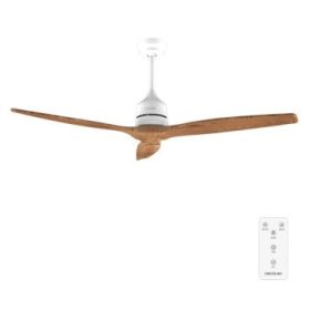 Cecotec EnergySilence Aero 5270 WhiteandBlackWood Ventilador de Techo de 3 Aspas de Madera - 40W - Diametro de 52" - Temporizador - 6 Velocidades - Modo Invierno - Altura Ajustable - Color Blanco