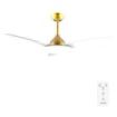 Cecotec EnergySilence 4800 Light GoldWhite Ventilador de Techo con 3 Aspas y Luz Integrada - 35W - Diametro de 48" - LED de 36W - Temporizador - 6 Velocidades - Modo Invierno - Color Blanco y Dorado