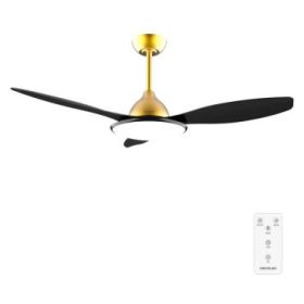 Cecotec EnergySilence 4800 Light GoldBlack Ventilador de Techo con 3 Aspas y Luz Integrada - 35W - Diametro de 48" - LED de 36W - Temporizador - 6 Velocidades - Modo Invierno - Color Dorado y Negro