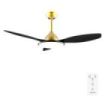 Cecotec EnergySilence 4800 Light GoldBlack Ventilador de Techo con 3 Aspas y Luz Integrada - 35W - Diametro de 48" - LED de 36W - Temporizador - 6 Velocidades - Modo Invierno - Color Dorado y Negro