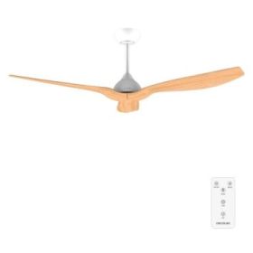 Cecotec EnergySilence Aero 5200 WhiteWood Ventilador de Techo de 3 Aspas - 35W - Diametro 52" - Temporizador - 6 Velocidades - Modo Invierno - Altura Ajustable - Aspas de Madera Clara - Color Blanco