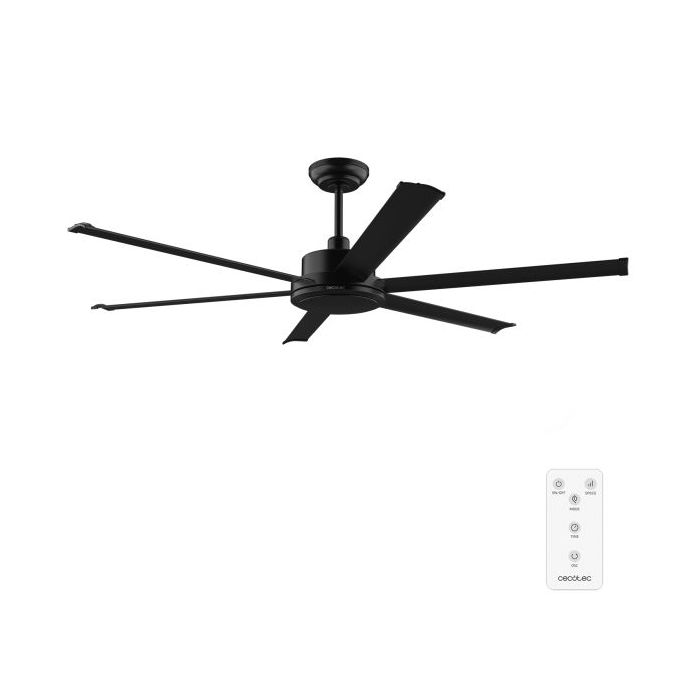 Cecotec EnergySilence Aero 10000 Pro Ventilador de Techo de 6 Aspas - 90W - Diametro de 100" - Mando a Distancia - Temporizador - 6 Velocidades - Modo Invierno - Altura Ajustable - Color Negro