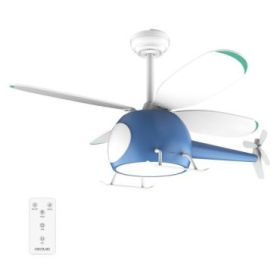 Cecotec EnergySilence Aero 4600 Helicopter Ventilador Infantil de Techo con Luz - 35W - Motor Dc - Diametro de 39" - LED de 32W - Temporizador - 6 Velocidades - Modo Invierno/Verano - Color Azul