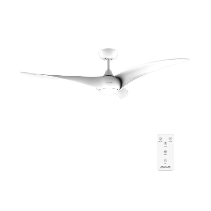 Cecotec EnergySilence Aero 5295 White Ventilador de Techo con 3 Aspas y Luz - 40W - Diametro de 54" - 3 Tonos LED - Mando a Distancia - 6 Velocidades - Temporizador - Modo Invierno - Color Blanco