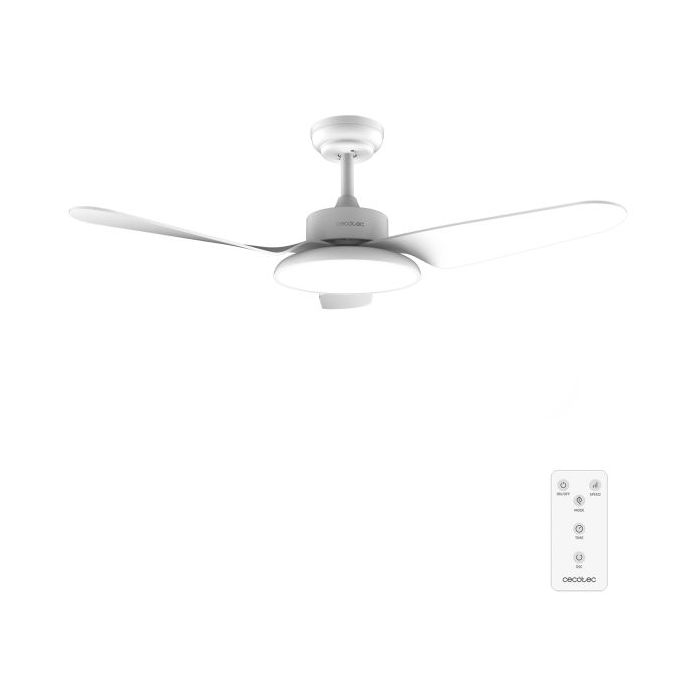 Cecotec EnergySilence Aero 5200 Light White Ventilador de Techo con 3 Aspas y Luz - 40W - Diametro de 43" - 3 Tonos LED - 6 Velocidades - Temporizador - Modo Invierno - Color Blanco