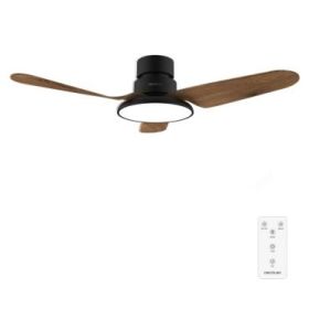 Cecotec EnergySilence Aero 5200 Light DarkWood Ventilador de Techo con 3 Aspas de Madera y Luz - 40W - Diametro de 43" - 3 Tonos LED - 6 Velocidades - Temporizador - Modo Invierno - Color Negro