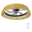 Cecotec EnergySilence LampAero 600 Natural Design Ventilador de Techo con 5 Aspas y Luz - 20W - Tulipa de Mimbre - 3 Tonos LED - Temporizador - 6 Velocidades - Modo Invierno - Color Madera Claro