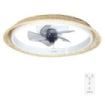 Cecotec EnergySilence LampAero 620 Natural Design Ventilador de Techo con 5 Aspas y Luz - 20W - Tulipa de Mimbre - 3 Tonos LED - Temporizador - 6 Velocidades - Modo Invierno - Color Madera Claro