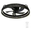 Cecotec EnergySilence LampAero 600 Black Design Ventilador de Techo con 5 Aspas de 17" y Luz LED - 20W - LED con 3 Tonos - Tulipa de Mimbre - Temporizador - Modo Invierno - 6 Velocidades - Color Negro