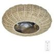 Cecotec EnergySilence LampAero 650 Natural Wicker Ventilador de Techo con 5 Aspas y Luz - 20W - Tulipa de Yute - Lampara con 3 Tonos - Temporizador - 3 Velocidades - Modo Invierno - Color Madera Claro