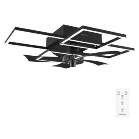 Cecotec EnergySilence LampAero 690 FlowLight Ventilador de Techo con 5 Aspas y Luz - 20W - Estilo Geometrico Moderno - 3 Tonos LED - Temporizador - 3 Velocidades - Modo Invierno - Color Negro