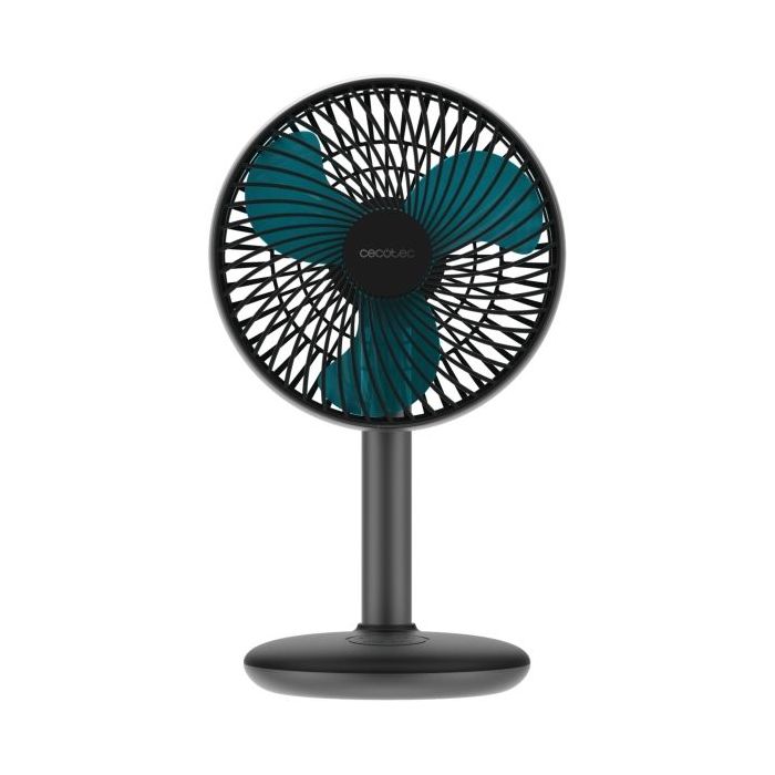Cecotec EnergySilence 4000 Portable Desk Dark Ventilador de Sobremesa Inalabrico - 4000mAh - Tactil - 4 Velocidades - Inclinacion Ajustable - Modo Brisa Natural - Cable Micro-USB - Color Negro