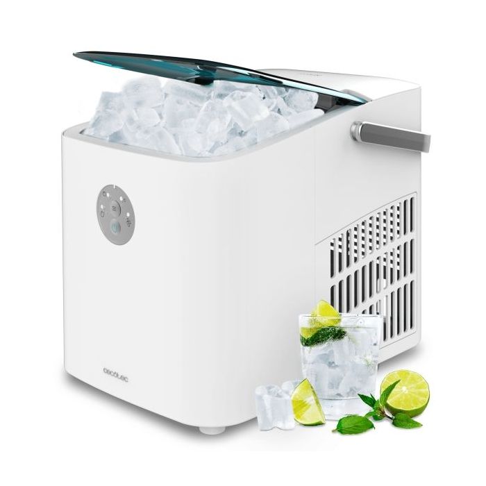Cecotec Chillin Ice 1200 Go Maquina de Hielo - 120W - Capacidad de 12kg Diarios - Control con Botones y LEDs - Ventana para Monitoreo - Funcion Autolimpieza - Color Blanco