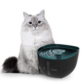 Cecotec Pumba 2200 Refresh Bebedero para Mascotas - Capacidad de 2L - Filtro de Alto Rendimiento - Nivel de Agua Visible - Luz LED Interior - Silencioso - Efecto Cascada - Facil de Limpiar - Color Negro