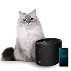 Cecotec Pumba 2500 Refresh Smart Bebedero para Mascotas - Capacidad de 2.5L - Filtro de Alto Rendimiento - Aviso de Deposito Vacio - Recordatorio de Limpieza - Silencioso - Color Negro