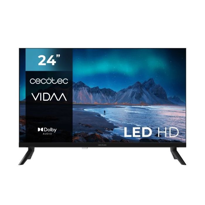 Cecotec A5 series ALH50024 Televisor Smart TV de 24" LED con Resolucion HD - Sistema Dolby Audio - Sistema Operativo VIDAA - WiFi Integrado - 3 HDMI - 2 USB - Sintonizador DVB - Color Negro