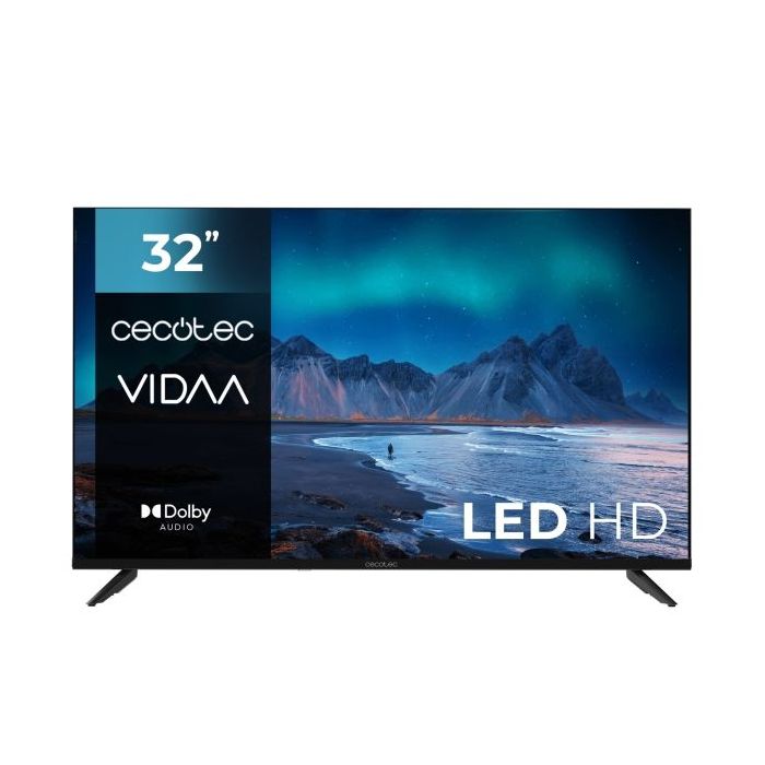 Cecotec A5 series ALH50032 Televisor Smart TV de 32" LED con Resolucion HD - Sistema Dolby Audio - Sistema Operativo VIDAA - WiFi Integrado - 3 HDMI - 2 USB - Sonido 16W - Color Negro