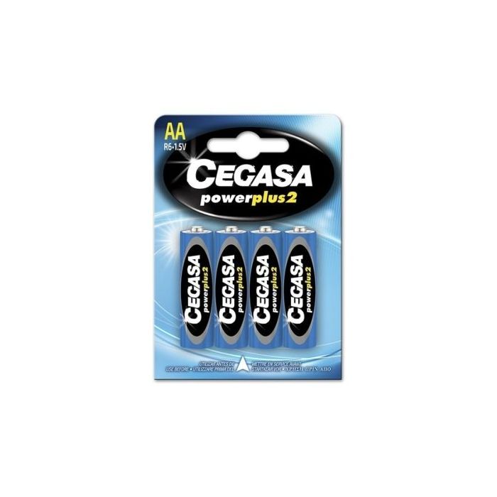 Cegasa Power Plus 2 Pack de 4 Pilas R6 AA - Pilas Salinas para Aparatos de Bajo Consumo