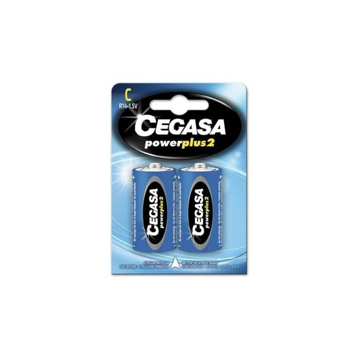 Cegasa Power Plus 2 Pack de 2 Pilas R14 C - Pilas Salinas para Aparatos de Bajo Consumo