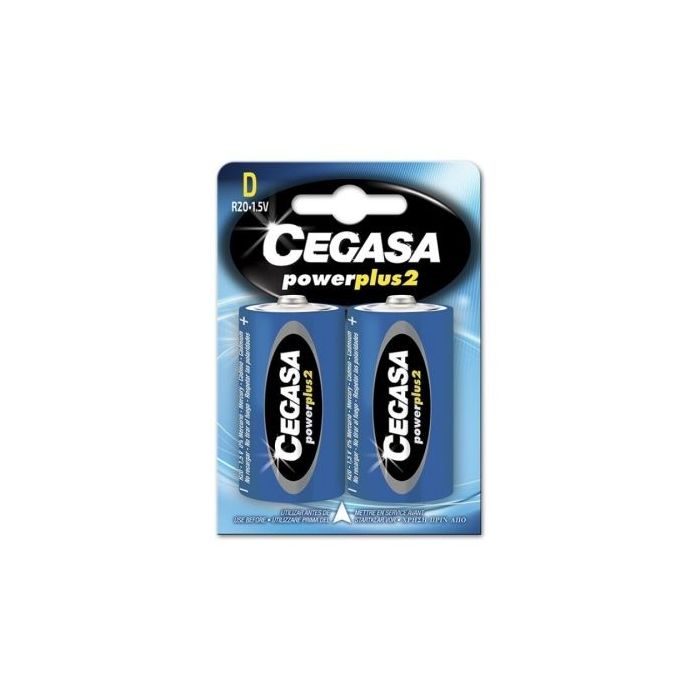 Cegasa Power Plus 2 Pack de 2 Pilas R20 D - Pilas Salinas para Aparatos de Bajo Consumo
