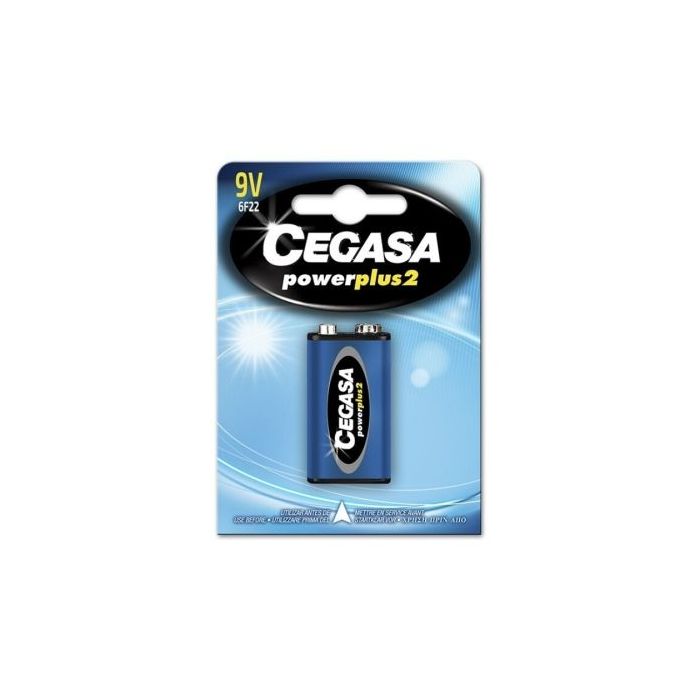 Cegasa Power Plus 2 Pack de 1 Pila 6F22 9V - Pila Salina para Aparatos de Bajo Consumo