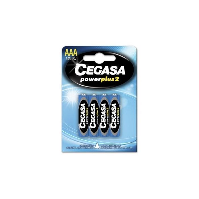 Cegasa Power Plus 2 Pack de 4 Pilas R06 AAA - Pilas Salinas para Aparatos de Bajo Consumo