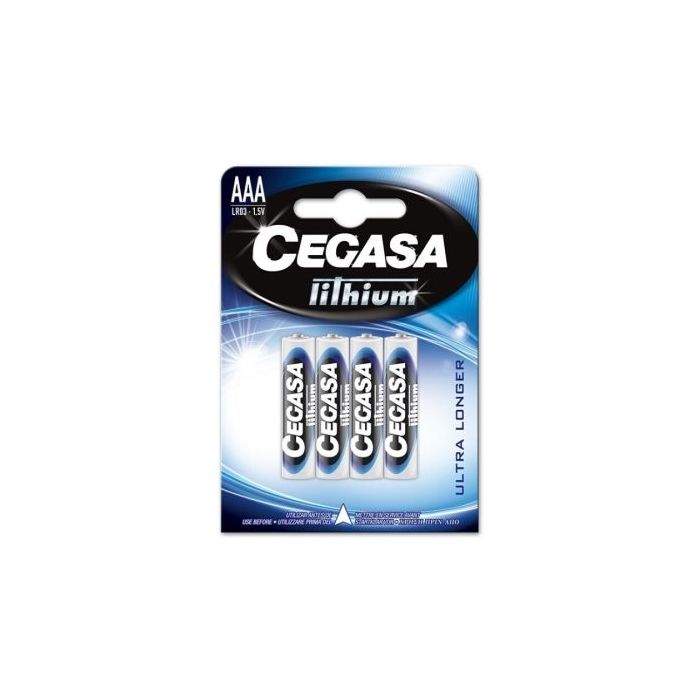 Cegasa Lithium Pack de 4 Pilas de Litio AAA LR03 1.5V