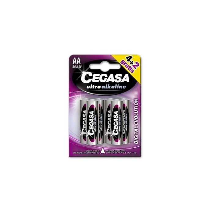 Cegasa Ultra Alcaline Pack de 6 Pilas LR06 AA - Alta Tecnologia - Mas Capacidad, Potencia y Rendimiento