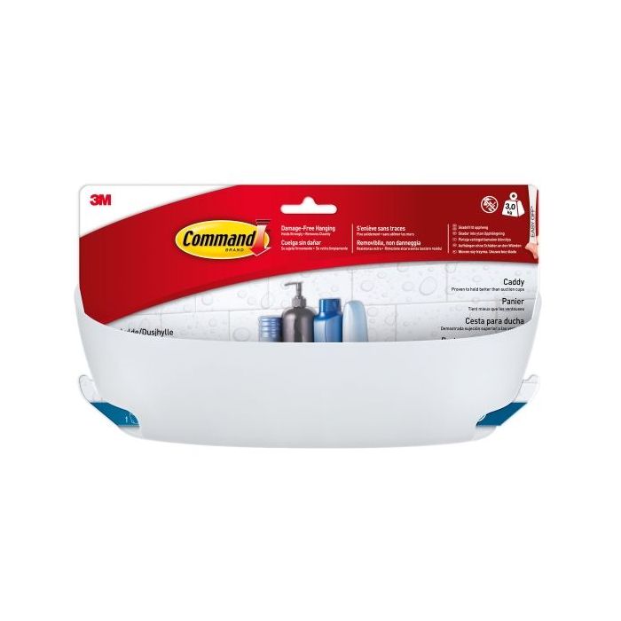 Command Cesto Organizador de Aseo - Soporta hasta 3kg - Incluye 4 Tiras Adhesivas - Color Blanco