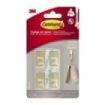 Command Pack de 4 Ganchos Compactos - Metalizado - 5 Tiras Adhesivas - Soporta hasta 225G - Talla S - Color Dorado