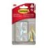 Command Pack de 4 Ganchos Compactos - Acero Inoxidable - 5 Tiras Adhesivas - Soporta hasta 225G - Talla S - Color Transparente