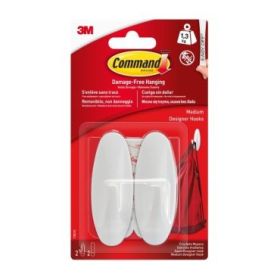 Command Ganchos Adhesivos - Plastico Resistente - Soporta hasta 1.3kg - Color Blanco