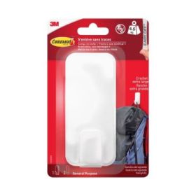 Command Gancho para Objetos Pesados - 2 Tiras Adhesivas - Extragrande - Soporta hasta 4.5kg - Color Blanco
