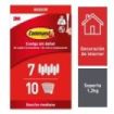 Command Pack de 7 Ganchos Medianos - 10 Tiras Adhesivas - Uso en Interior - Soporta hasta 1.3kg - Color Blanco