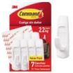 Command Pack de 7 Ganchos Grandes - 12 Tiras Adhesivas - Soporta hasta 2.2kg - Color Blanco