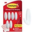 Command Pack de 6 Ganchos de Diseño Medianos - 9 Tiras Adhesivas - Soportan hasta 1.3kg - Color Blanco