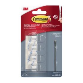 Command Clips Organizador de Cables - Redondos - Uso en Interior - Color Transparente