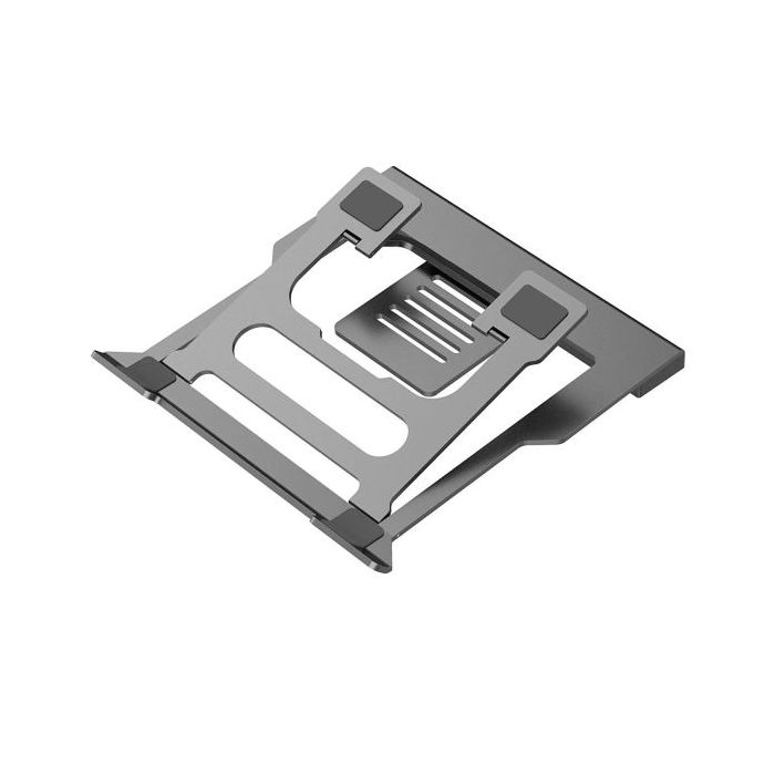 Coolbox ATRILDOCK Soporte para Portatil hasta 17" - 3x USB 3.0, HDMI, RJ45, USB-C PD - Aluminio - Plegable - Gomas Antideslizantes - Color Gris