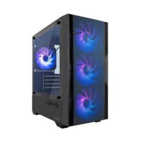 Coolbox GM220 MPFusion Caja Torre Micro ATX - Lateral Cristal Templado - Tamaño HDD 2.5", 3.5" - USB-A 3.2, USB-C y Audio - 4 Ventiladores ARGB 120mm - Soporta Refrigeracion Liquida