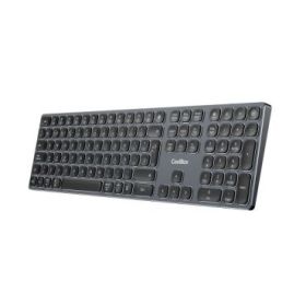 Coolbox Moonlight B431 Teclado Inalambrico - RF 2.4G y Bluetooth 5.1 - Teclas ABS Redondeadas Silencioso - Retroiluminado con 7 Colores - Bateria Recargable - Color Negro